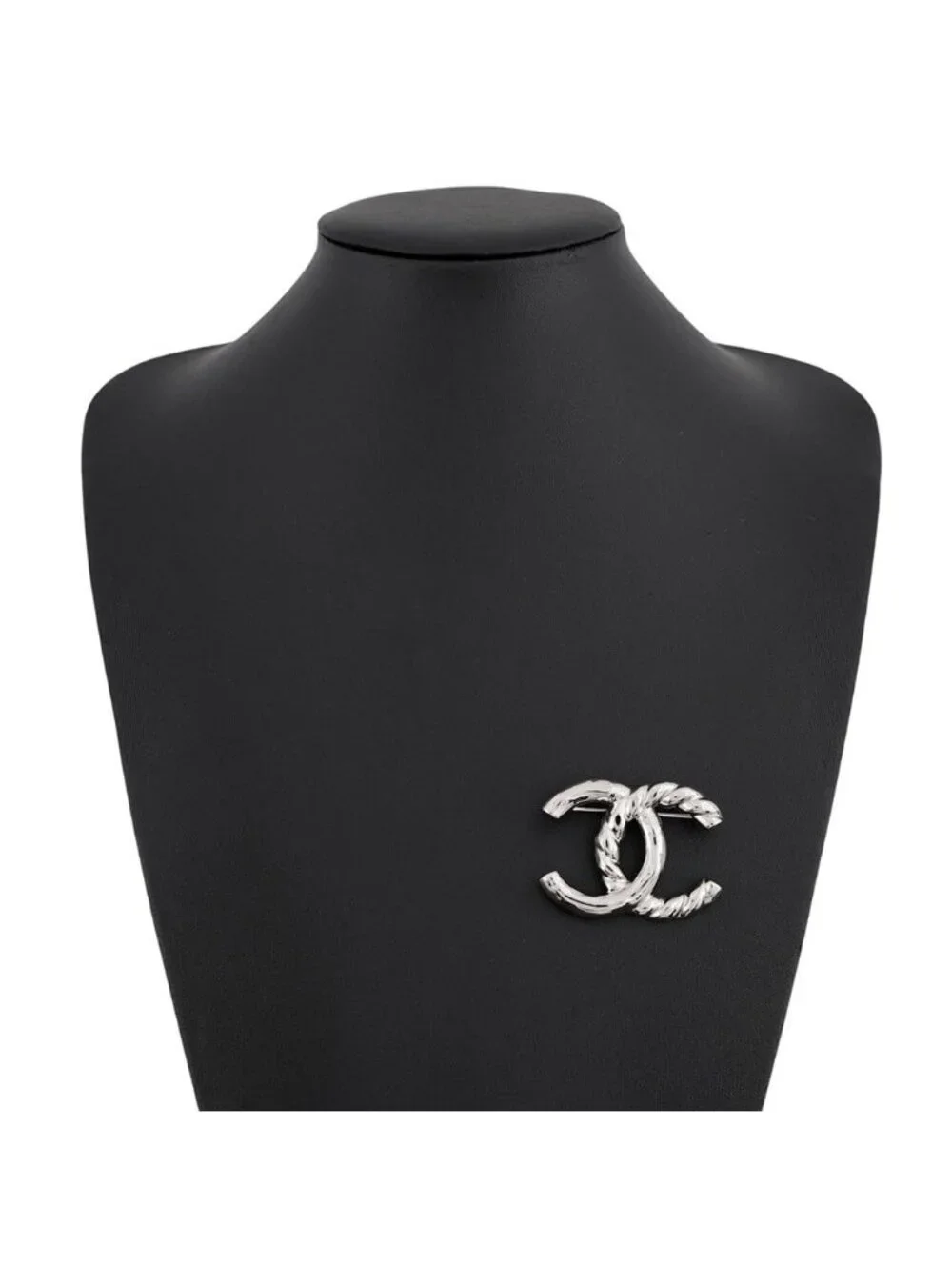 Chanel Brooch CC Logo Twist Metal 25 c